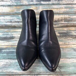 Marc Fisher V-Cut Ankle Boot Sz 7M Black Leather Slip On Western Dress Booties